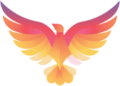 The Phoenix Web Services home page logo featuring a Phoenix emoji in vibrant shades of oranges, reds, and yellows.