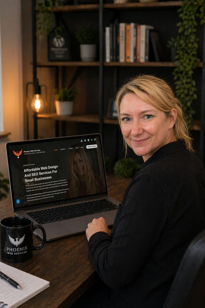 Hayley Rogers at work in the Phoenix Web Services offices