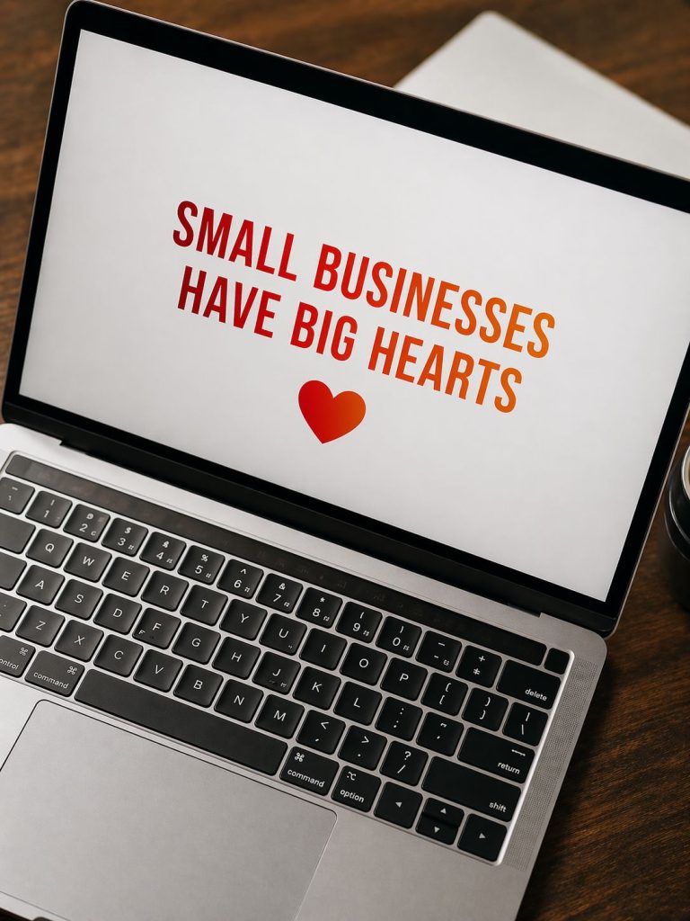 Presentation on affordable small business websites and SEO services at a Chamber of Commerce event